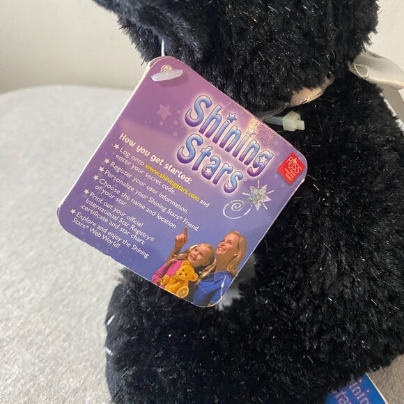 NWT Russ Berrie Shining Stars Sparkly Black Cat Green Eyes Sealed Code 8" 2006 - Picture 8 of 16